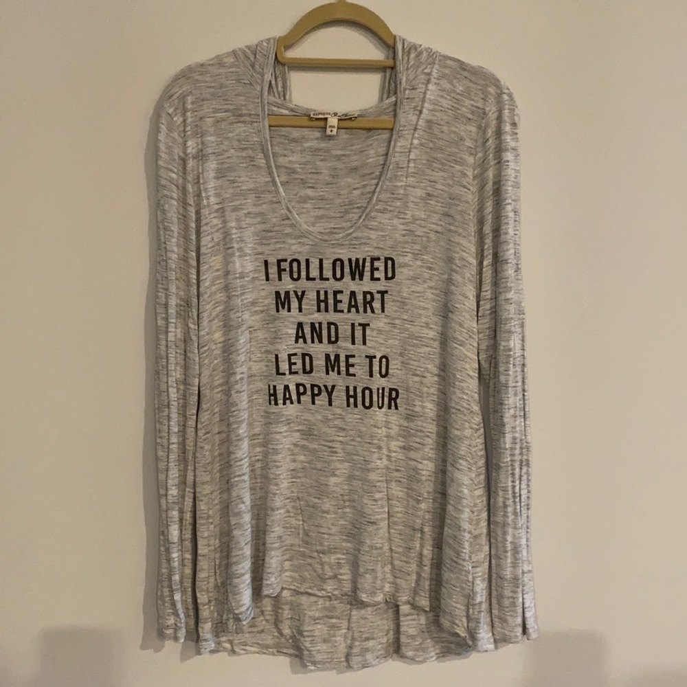 Express long sleeved hooded top